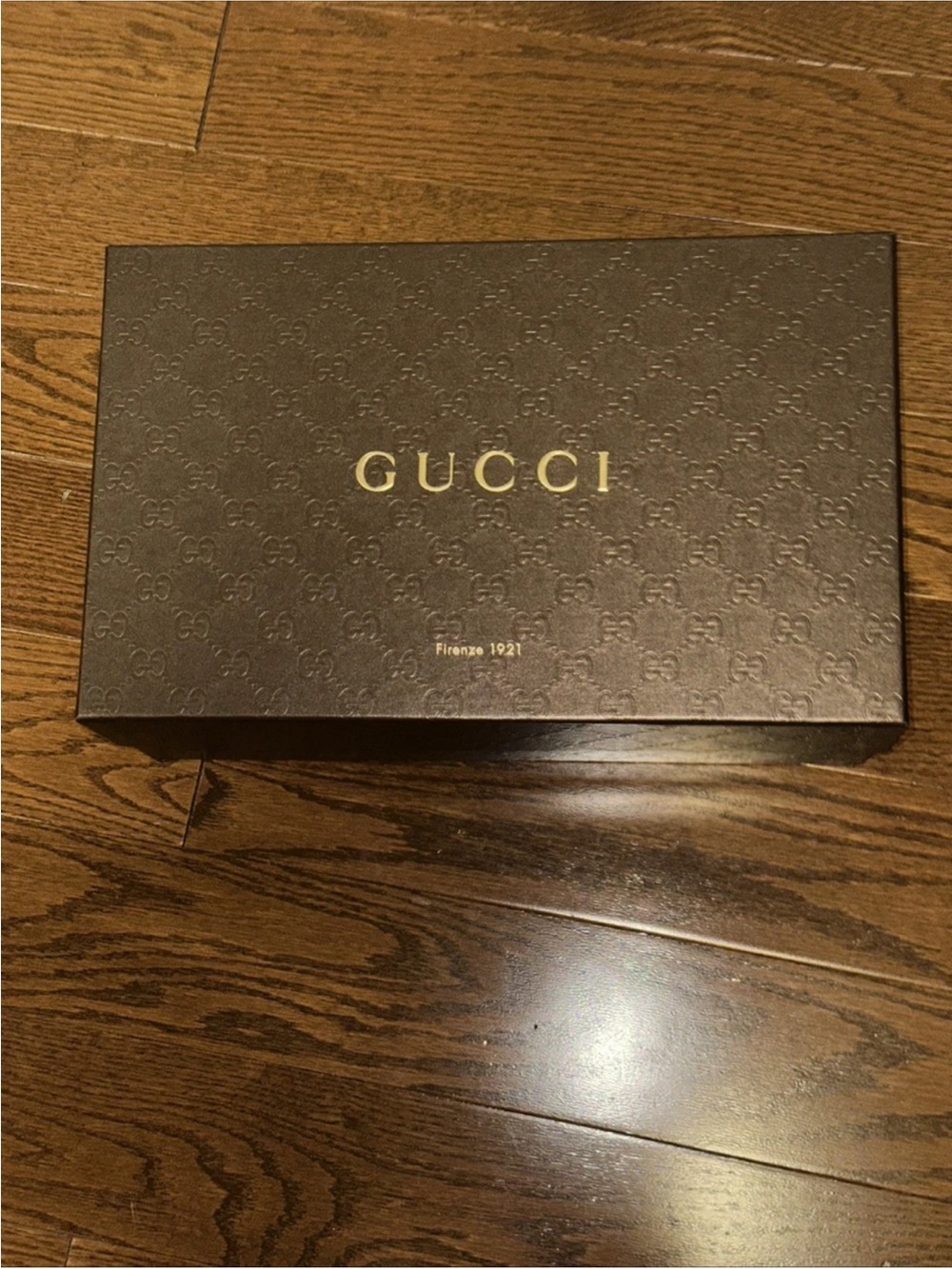 Gucci Brown Box with Gold Logo Accents